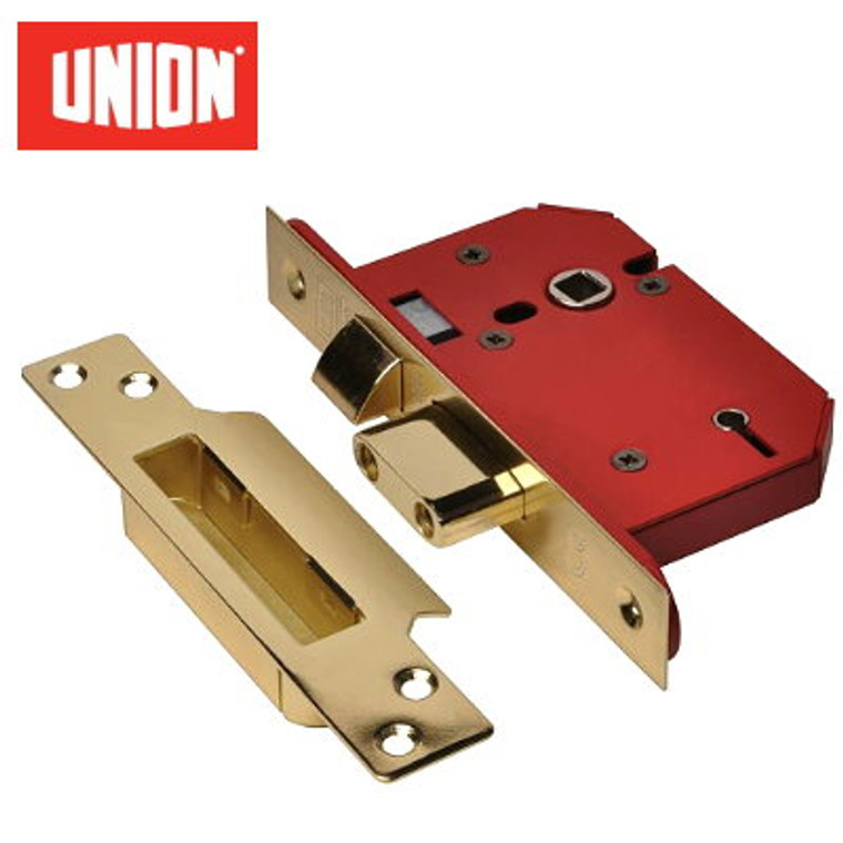 Union Strongbolt 5Lev Sashlock Brass 64mm