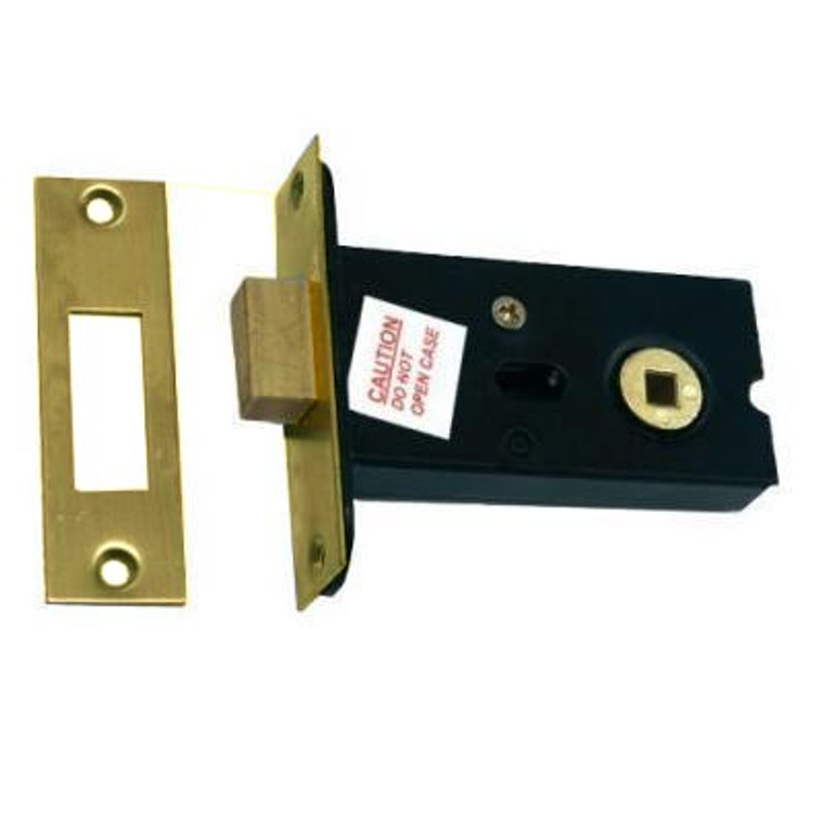 Bathroom Deadbolt Brass 75mm