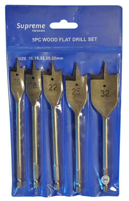 Supreme 5Pc Flat Wood Bits Set