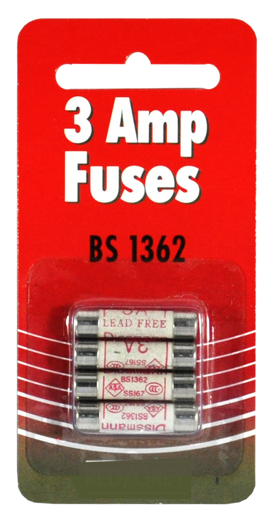 Mains Fuse 3A X4 Pre Packed