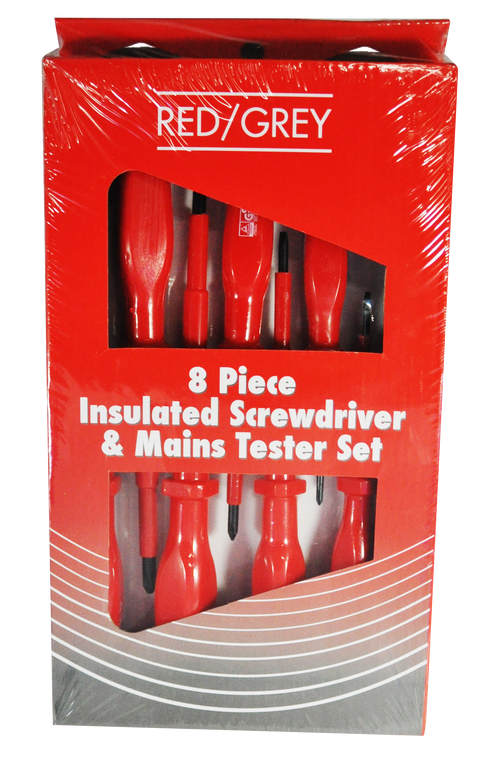 8Pc Insulated Screwdriver Set With Mains Tester