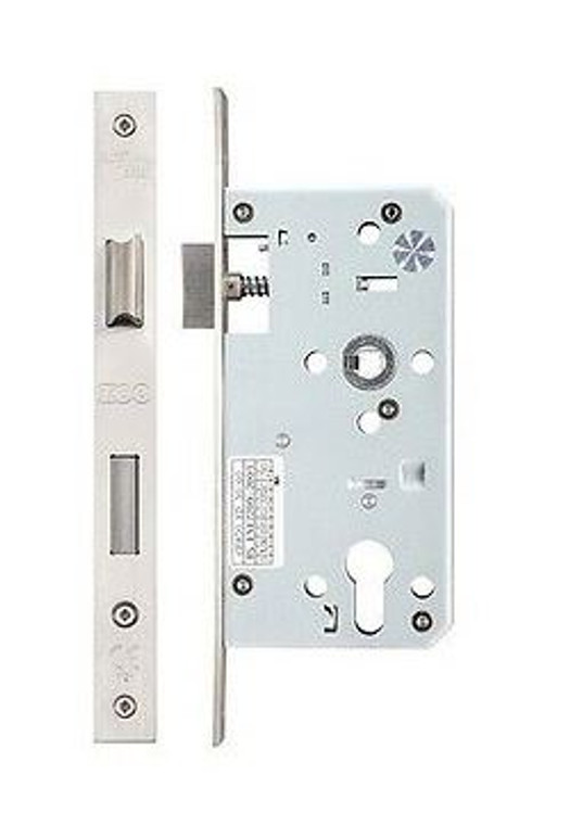 Arch Bath Lock 55mm Backset Satin