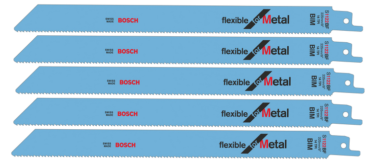 Bosch Recip Blade Metal S112Bf 225mm X5