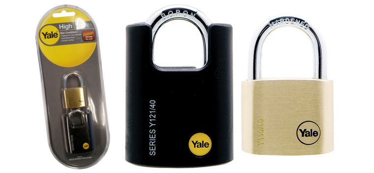 Yale Y121/Y110/40/2 2Pc Padlock Set: 40mm Brass/ 50mm C/S Black Pre Packed