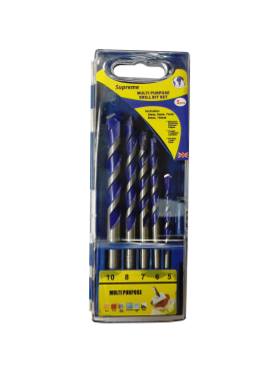 Multi Purpose Drill Bit Set 5,6,7,8,10mm