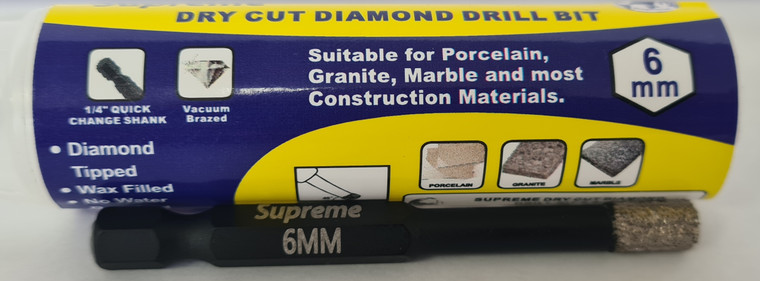 Dry Cut Diamond Drill Bit 6mm