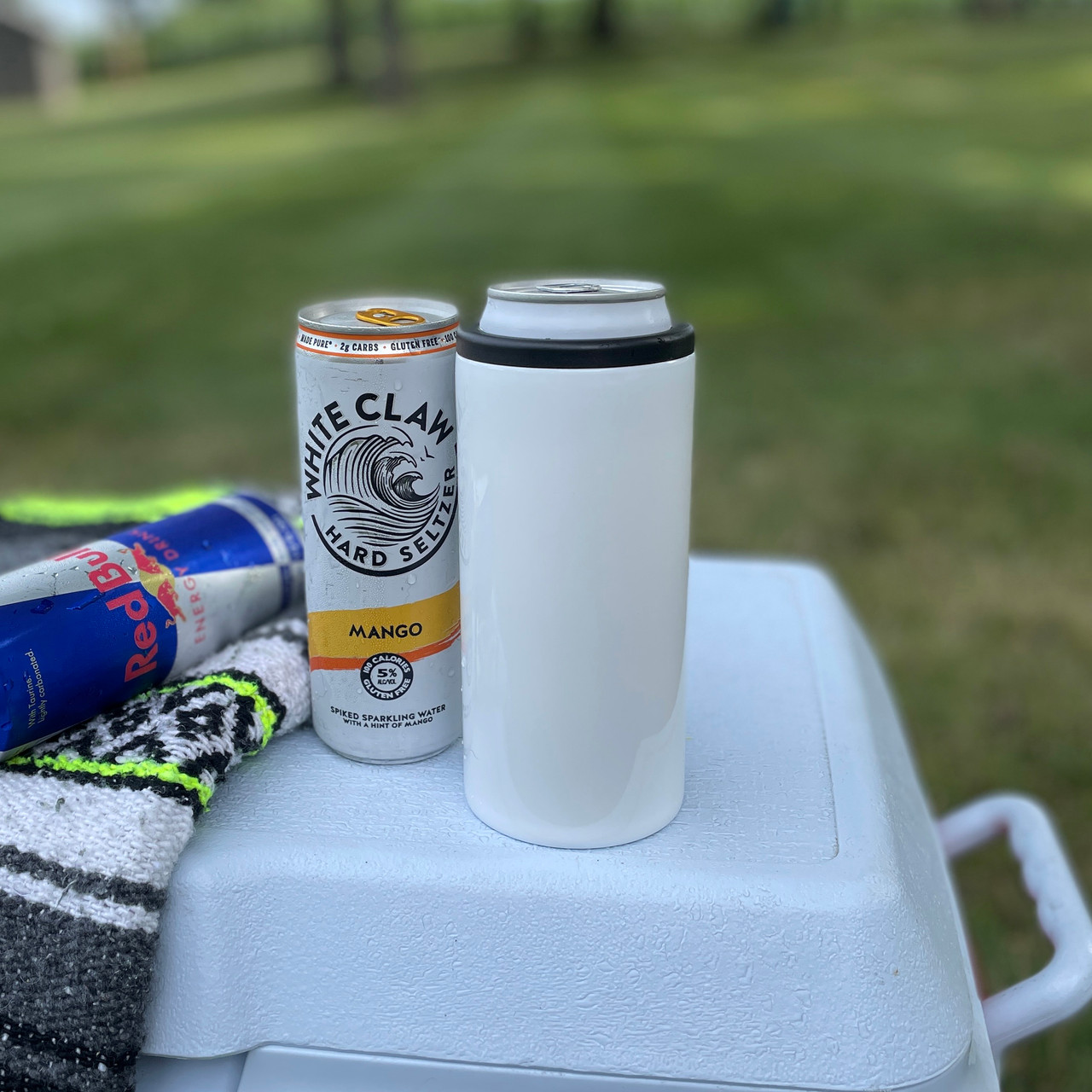 12 oz. Red Slim Can Cooler