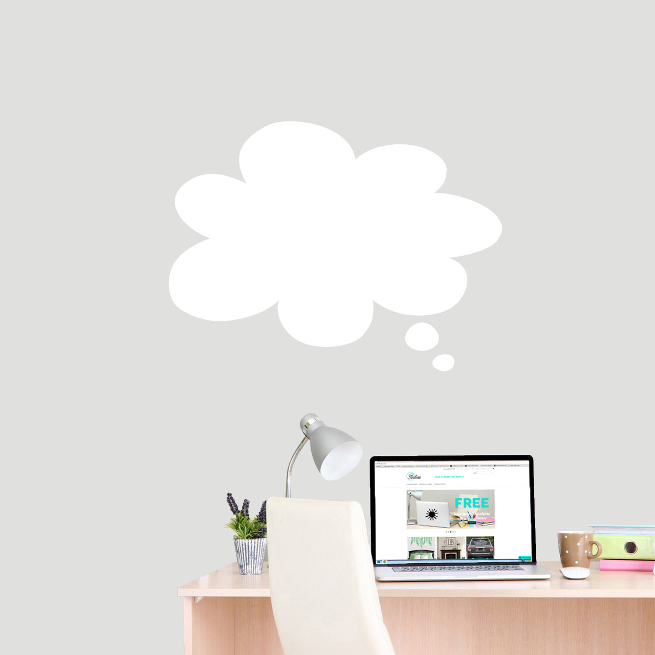 Dry Erase Thought Bubble Whiteboard Vinyl Decal Wall Vinyl 