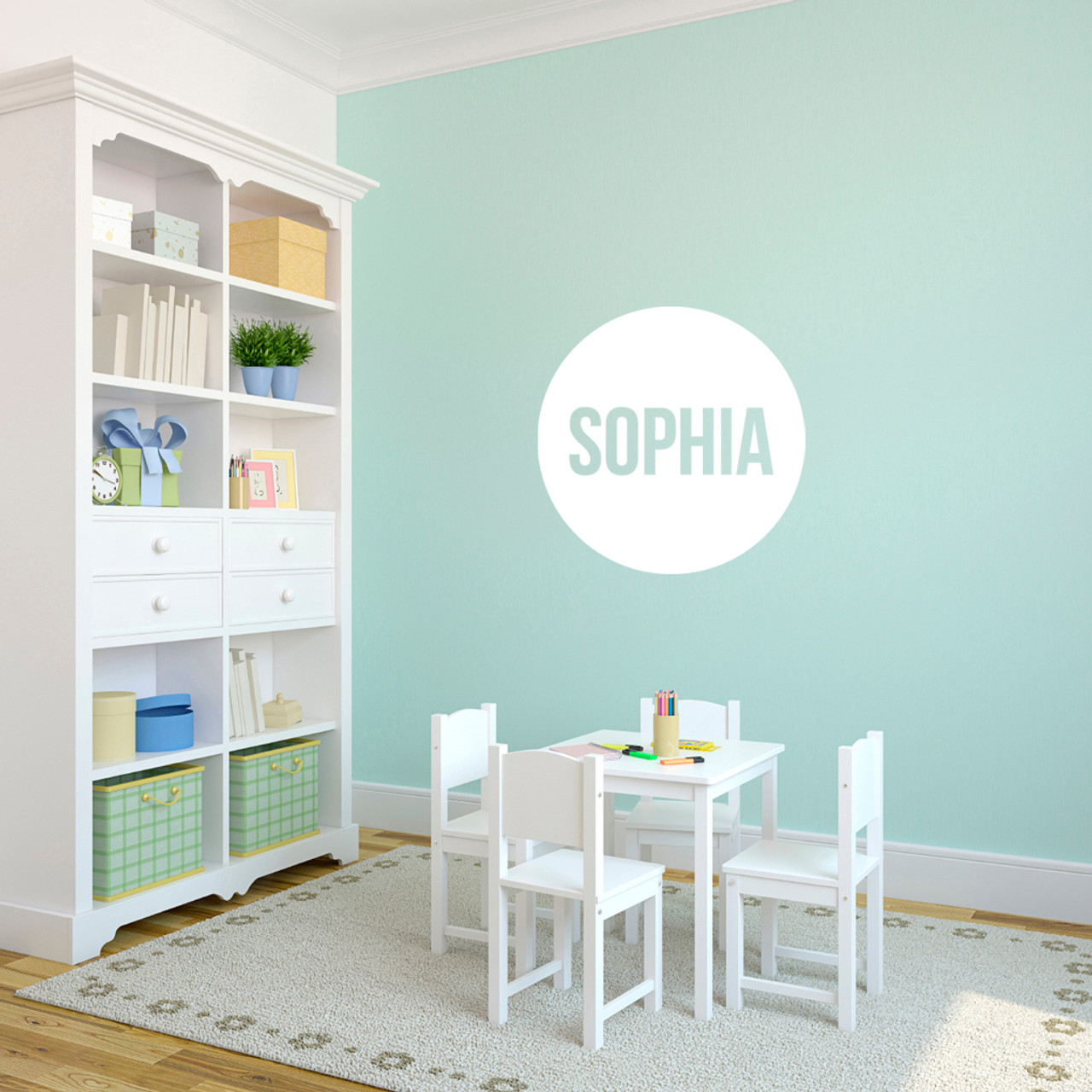 Personalized Circle Name Wall Decals Home Decor Wall Decals