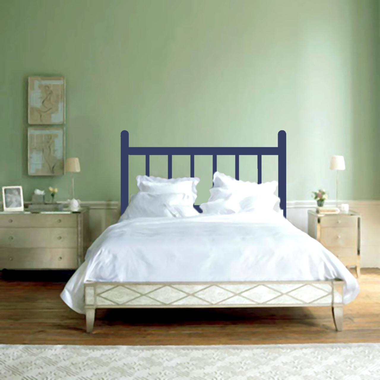 Traditional Headboard Bedroom Wall Decals And Stickers