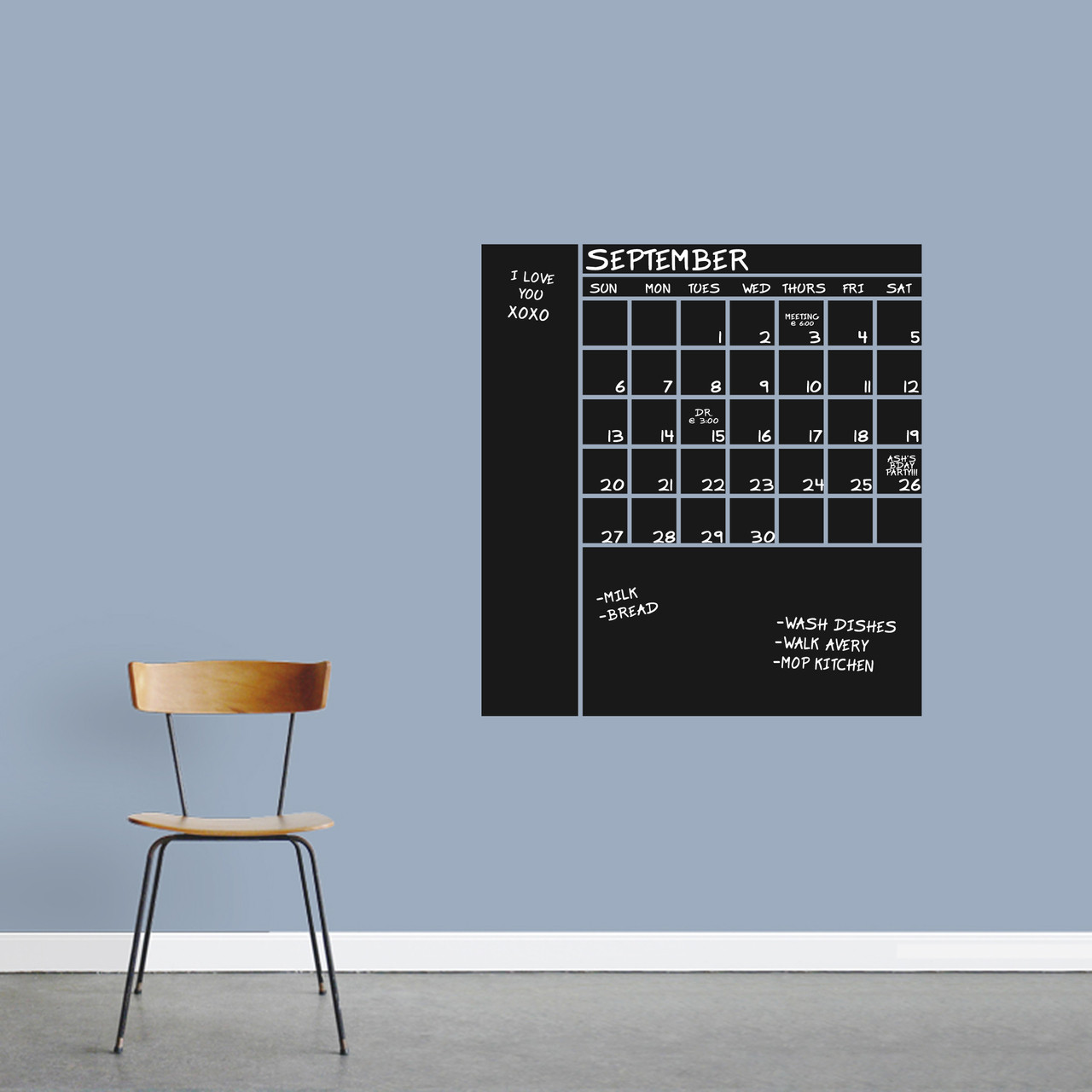 Chalkboard Calendar Wall Decal