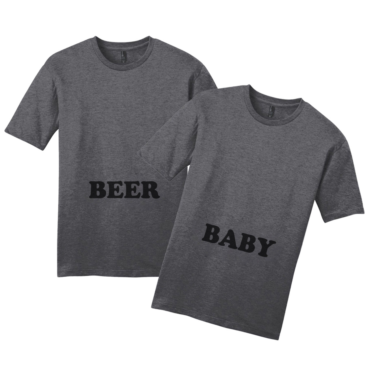 æg Højttaler spansk Heathered Charcoal Beer Belly & Baby Belly T-Shirt Set | Sweetums Shirt