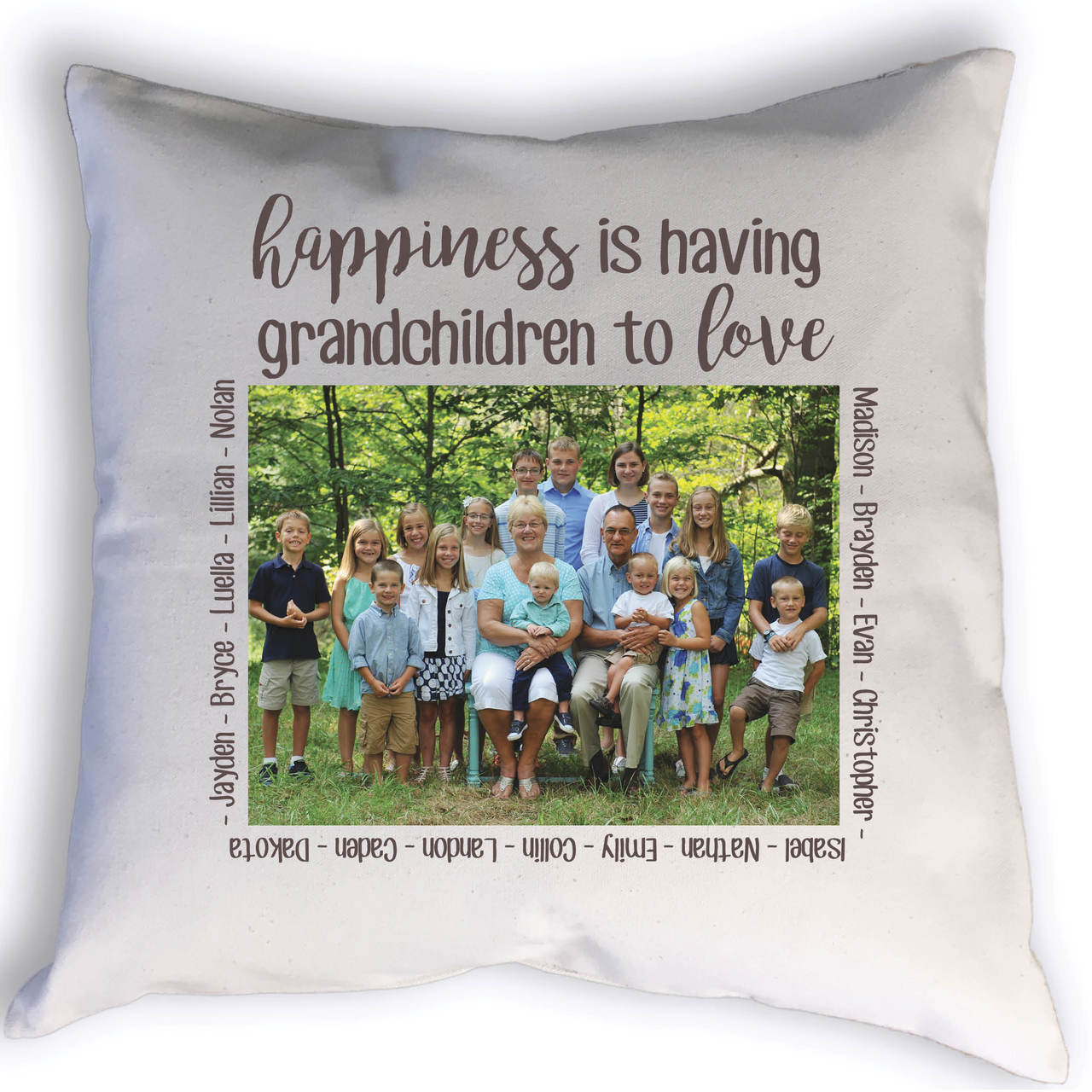 Personalized Family Names Throw Pillow - Caiden Designs