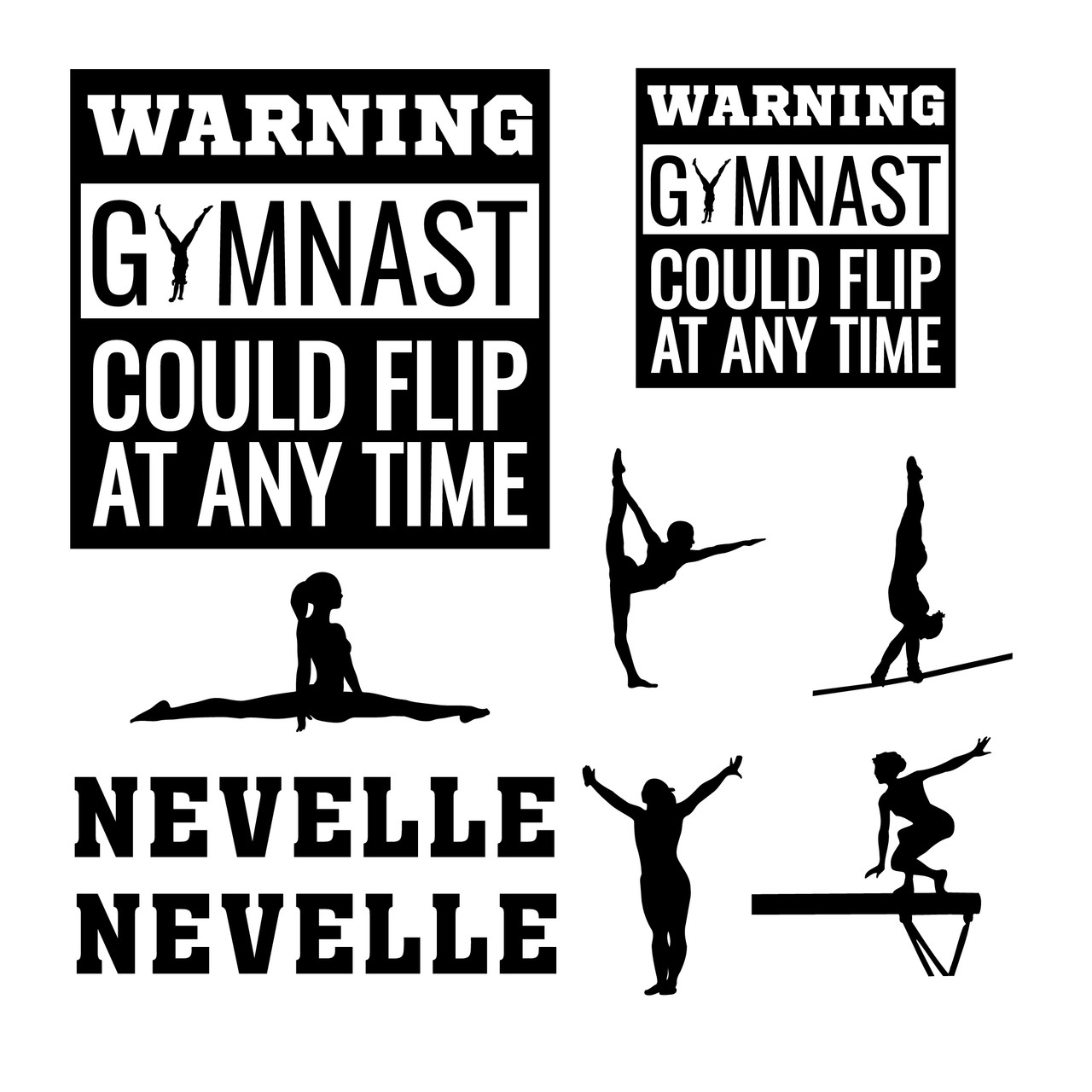 Custom Gymnastics Pack Decal Set Sweetums Signatures