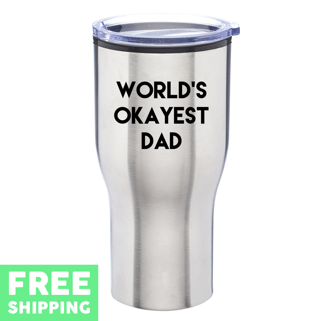World's Okayest Dad, Engraved Gift, Sweetums Signatures