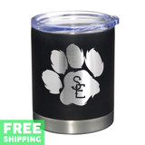 Seneca East Paw Print Engraved 12 oz. Stainless Tumbler