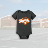 Seneca East Tigers Floral Script Dark Grey Heather Infant Bodysuit