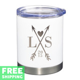 Custom Crossed Arrows With Initials Engraved 12 oz. Stainless Tumbler