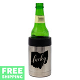 Lucky Ohio Engraved 10 oz. Stainless Three-in-One Bottle Can Holder Tumbler