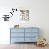 Custom Birth Stats Canvas Banner
