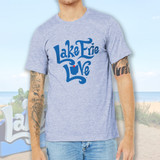 Lake Erie Love - Shores and Islands Ohio - Heather Prism Blue Basic Unisex Adult T-Shirt