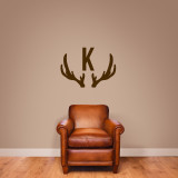 Antlers Monogram Wall Decal 36" wide x 26" tall Sample Image