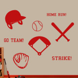 Baseball Set Wall Decals Large Sample Image