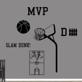Basketball Set Wall Decal Large Sample Image