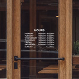 Custom Business Hours Wide Decal