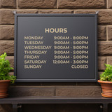 Custom Business Hours Wide Decal