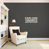 Explore Wander Adventure Printed Wall Decals 24" wide x " tall Sample Image
