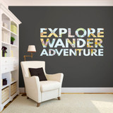 Explore Wander Adventure Printed Wall Decals 60" wide x 26" tall Sample Image