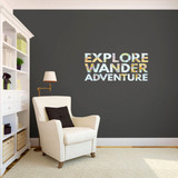 Explore Wander Adventure Printed Wall Decals 36" wide x 16" tall Sample Image
