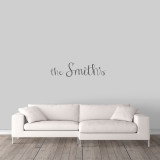 Custom Family Name Wall Decal 36" wide x 9" tall Sample Image