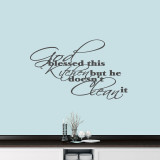God Blessed This Kitchen Wall Decal 36" wide x 22" tall Sample Image