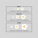 White and Yellow Flower Set Printed Peel and Stick Wall Decals
