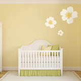 White and Yellow Flower Set Printed Peel and Stick Wall Decals