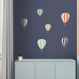 Colorful Hot Air Balloon Printed Peel and Stick Wall Decals