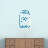 Ohio Mason Jar Wall Decal 15" wide x 24" tall Sample Image