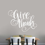 Give Thanks Script Wall Decal 48" wide x 36" tall Sample Image