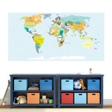 World Map Atlas Printed Wall Decal 72" wide x 36" tall Sample Image