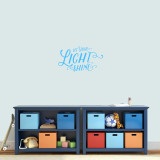 Let Your Light Shine Wall Decal 18" wide x 10" tall Sample Image