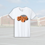 Seneca East Tigers Floral Script White Youth Unisex T-Shirt