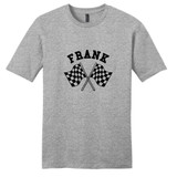 Light Heathered Gray Custom Checkered Flags T-Shirt