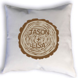 This custom carved tree trunk pillow is ideal for initials, nicknames, family names, or even a baby's name for their nursery. Get creative with this unique design! Perfect to display at your wedding, in your bedroom, or your family room.