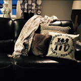 Example of custom Family Name and Monogram pillow.