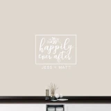 Custom Happily Ever After Wall Decal 24" wide x 20" tall Sample Image