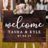 Custom Welcome With Names And Date Wall Decal Sample Image