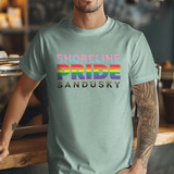 Shoreline Pride Sandusky - Heather Prism Dusty Blue Basic Unisex Adult T-Shirt