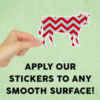 Chevron Cow Mini Sticker